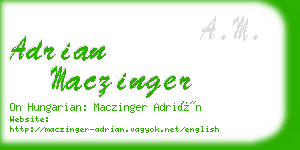 adrian maczinger business card